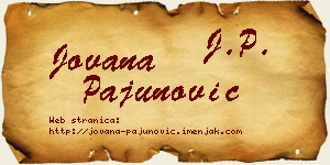 Jovana Pajunović vizit kartica